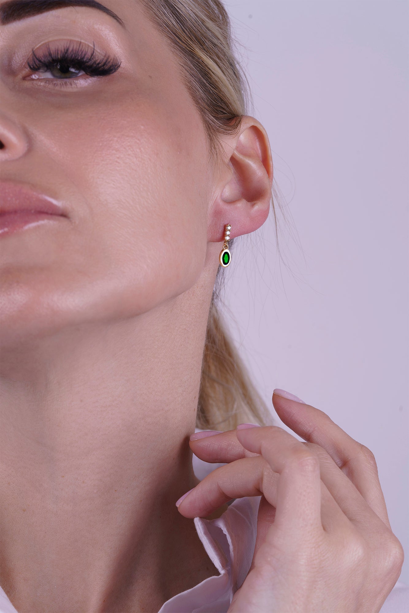 Oval Emerald Earrings