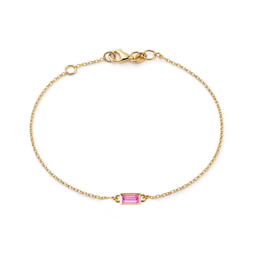 Natural Pink Sapphire Bracelet, Anniversary Bracelet