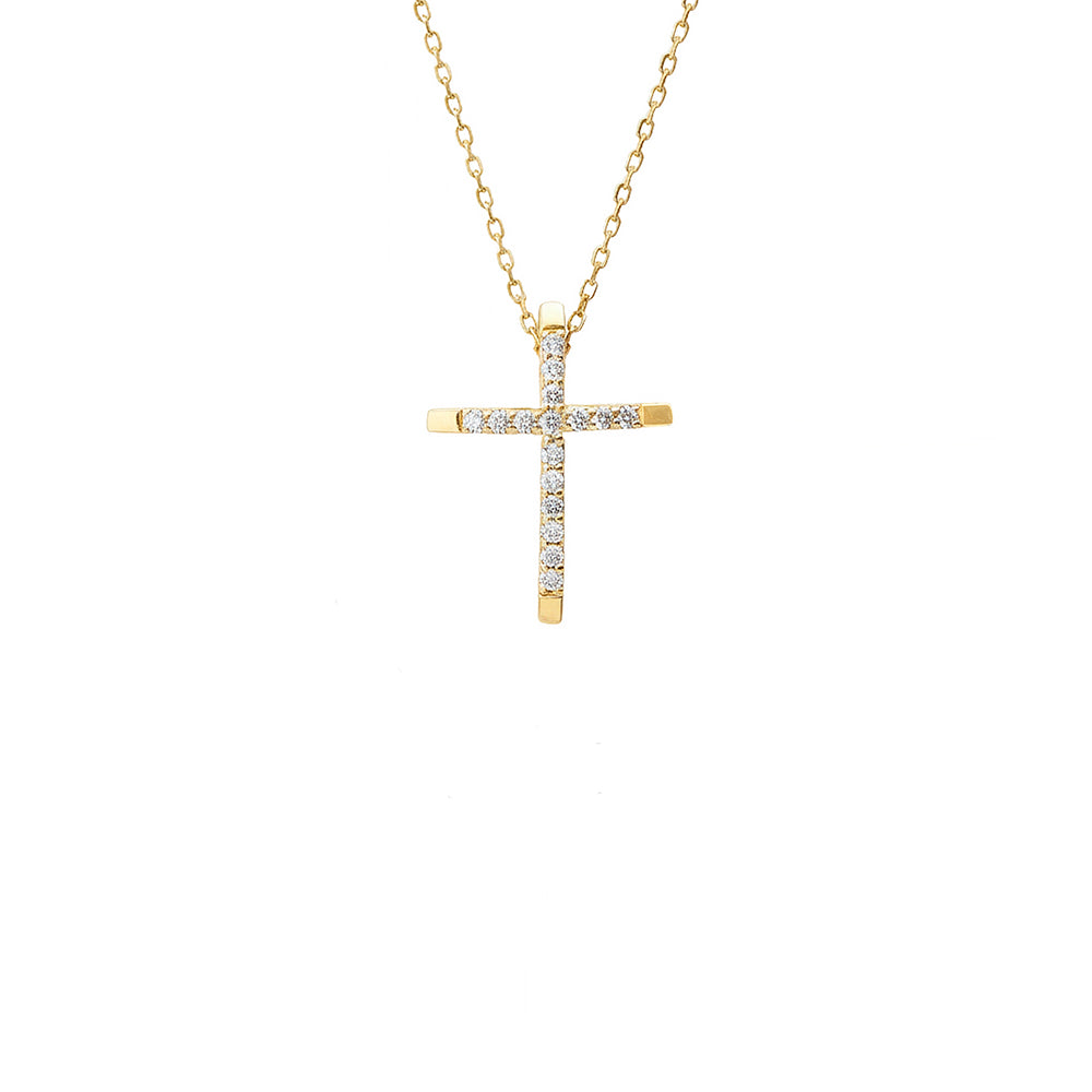 14K Gold Diamond Christian Pendant