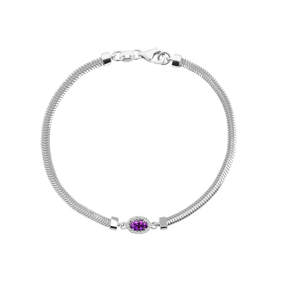 14K Gold Natural Amethyst Bracelet / Wedding Bracelet