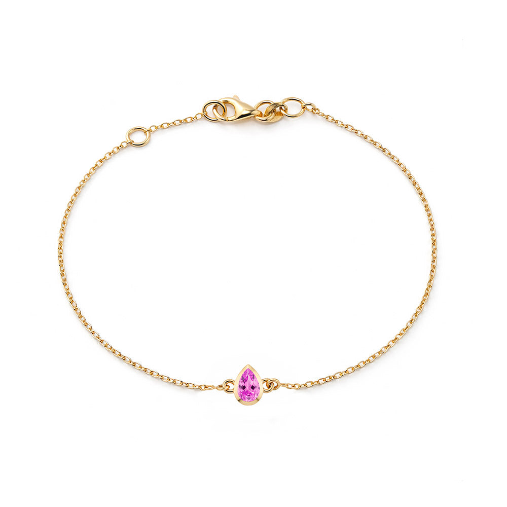 Pear Pink Sapphire Bracelet