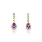 14K Gold Amethyst Pear Cut Earrings