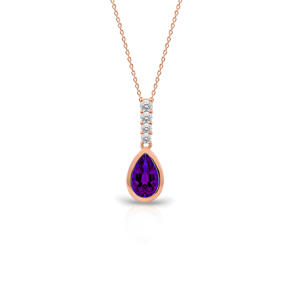 Pear Cut Amethyst Necklace