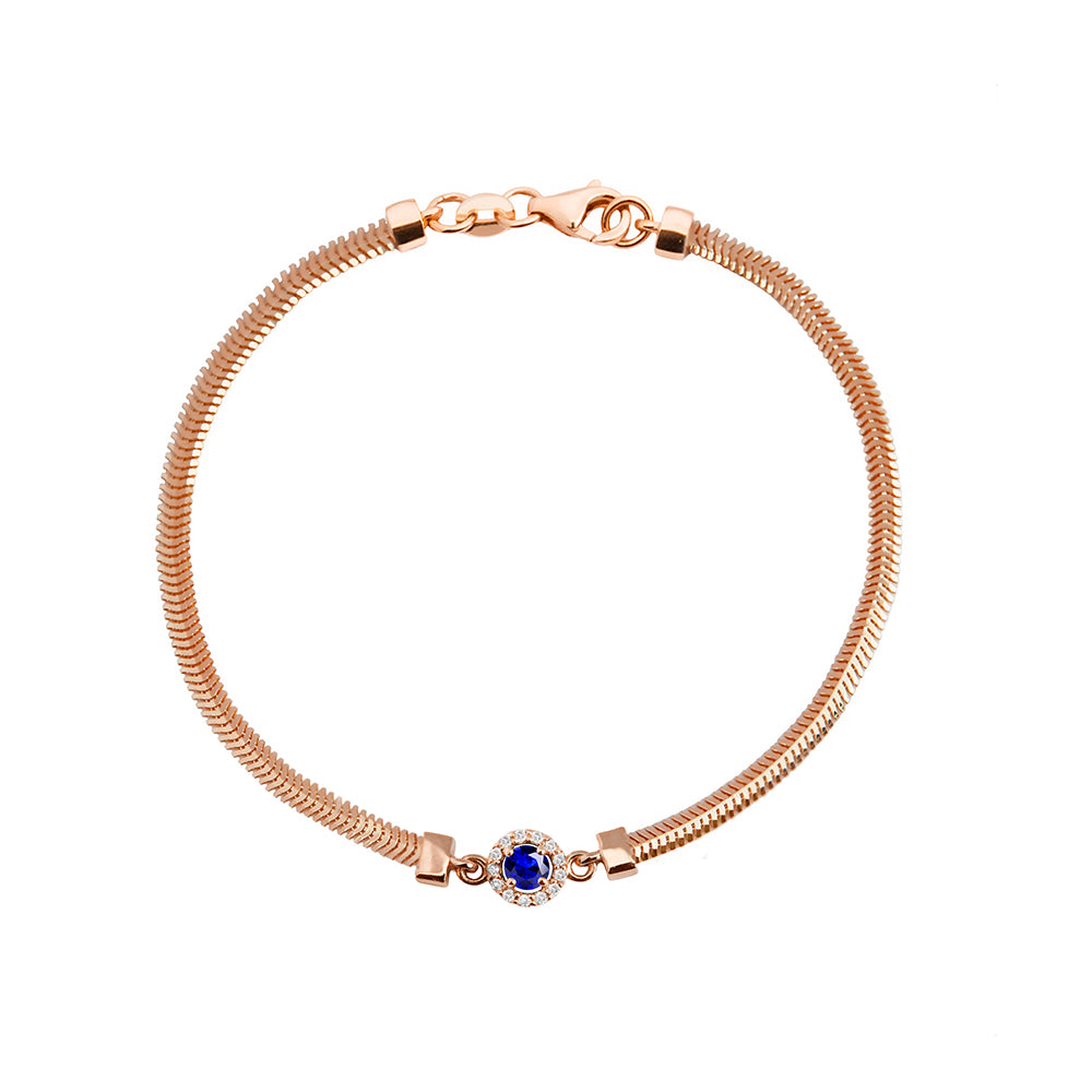 14K Gold Blue Sapphire Bracelet / September Birthstone Gift
