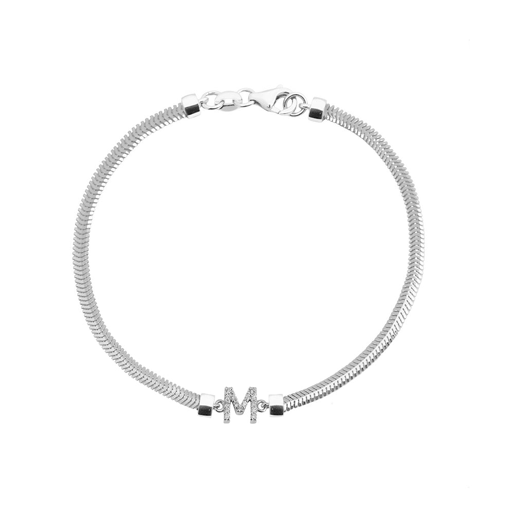 14K Gold Letter M Diamond Bracelet / Personalized Bracelet