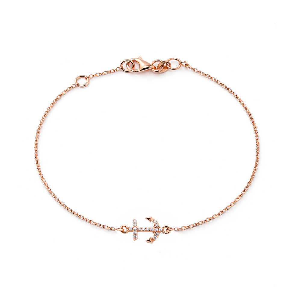 14K Gold Anchor Bracelet