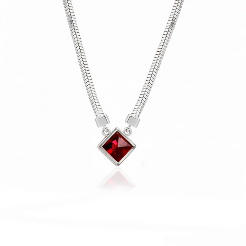14K Gold Everyday Ruby Necklace