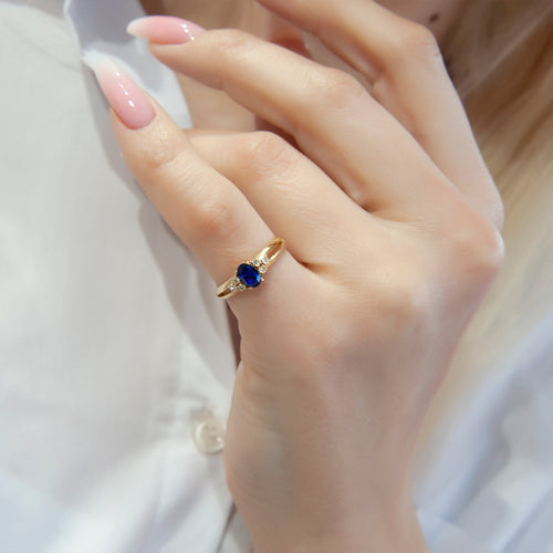 Oval Blue Sapphire Ring