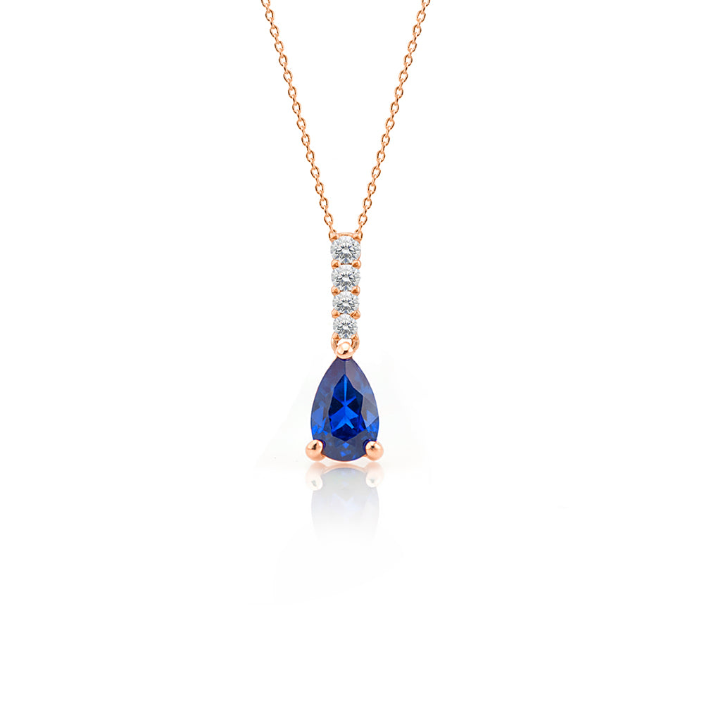 Natural Sapphire Diamond Necklace