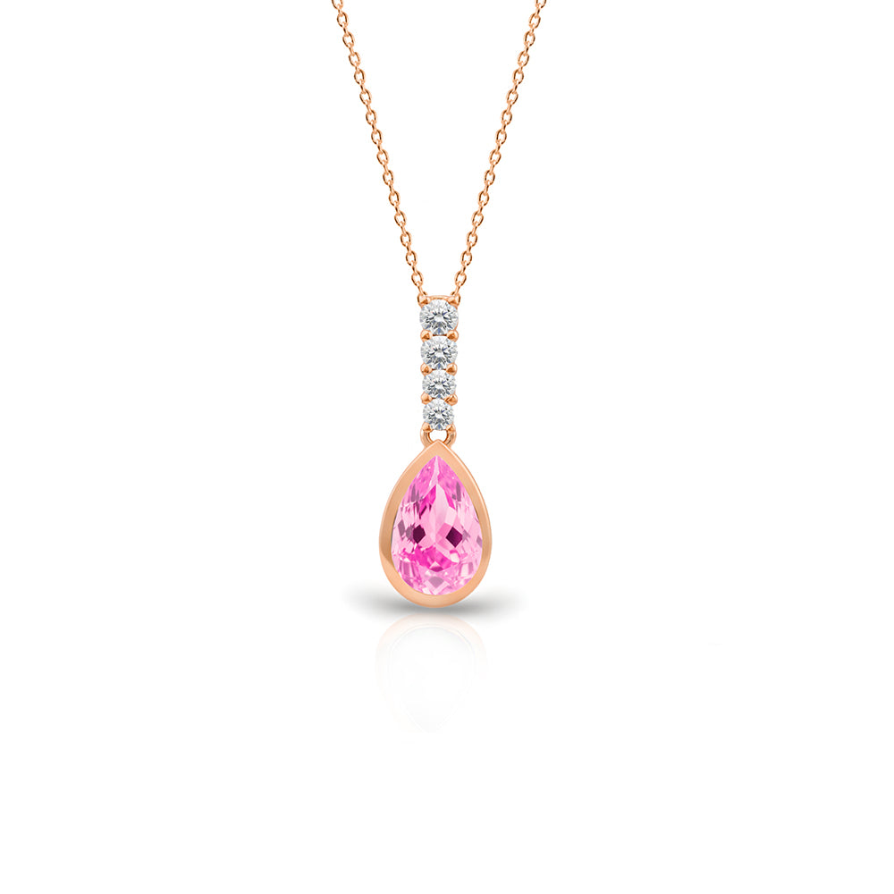 14K Gold Pear Drop Necklace, Romantic Gift for Women