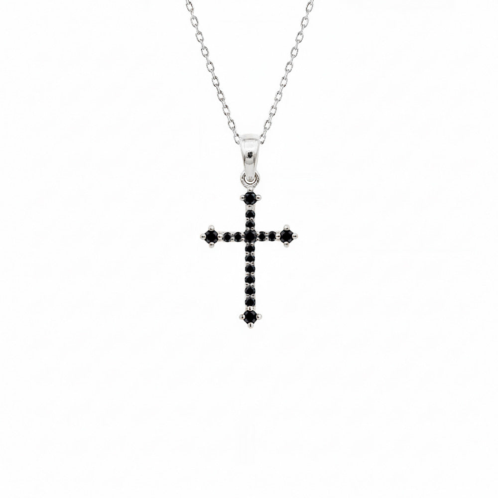 14K Black Diamond Gothic Faith
