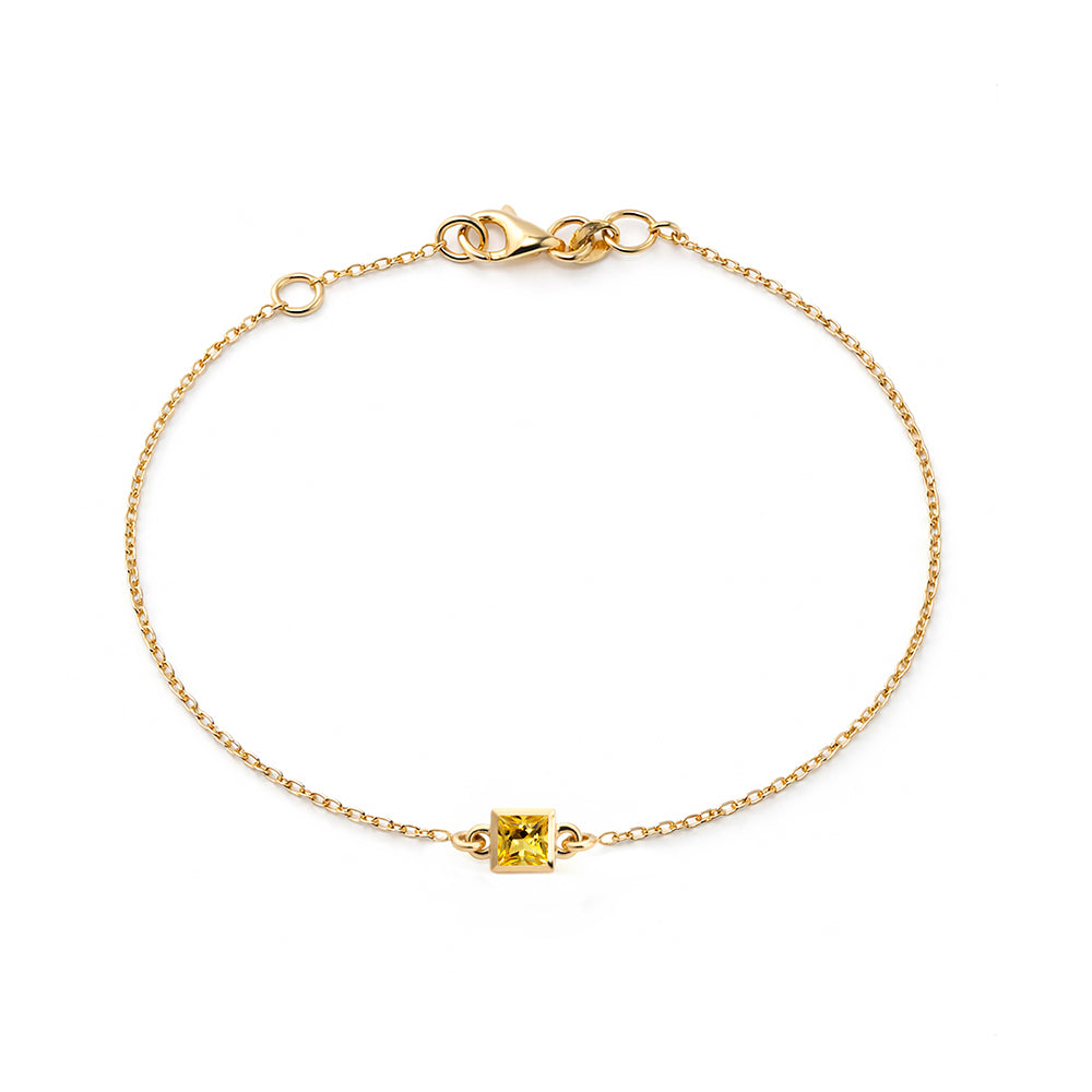 Princess Cut Natural Citrine Bracelet