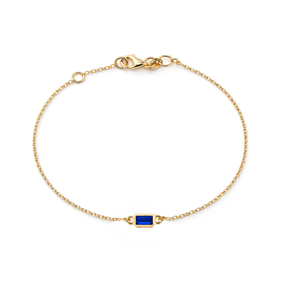Handmade Baguette Sapphire Bracelet