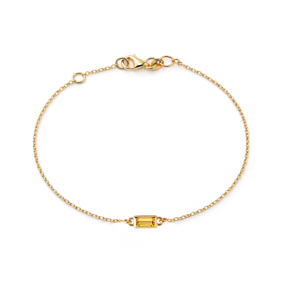 Baguette Cut Citrine Bracelet