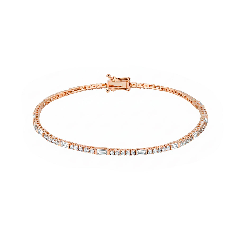 14K Gold White Sapphire Tennis Bracelet