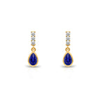 14K Gold Sapphire Teardrop Earrings