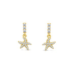 14K Gold Starfish Drop Earrings