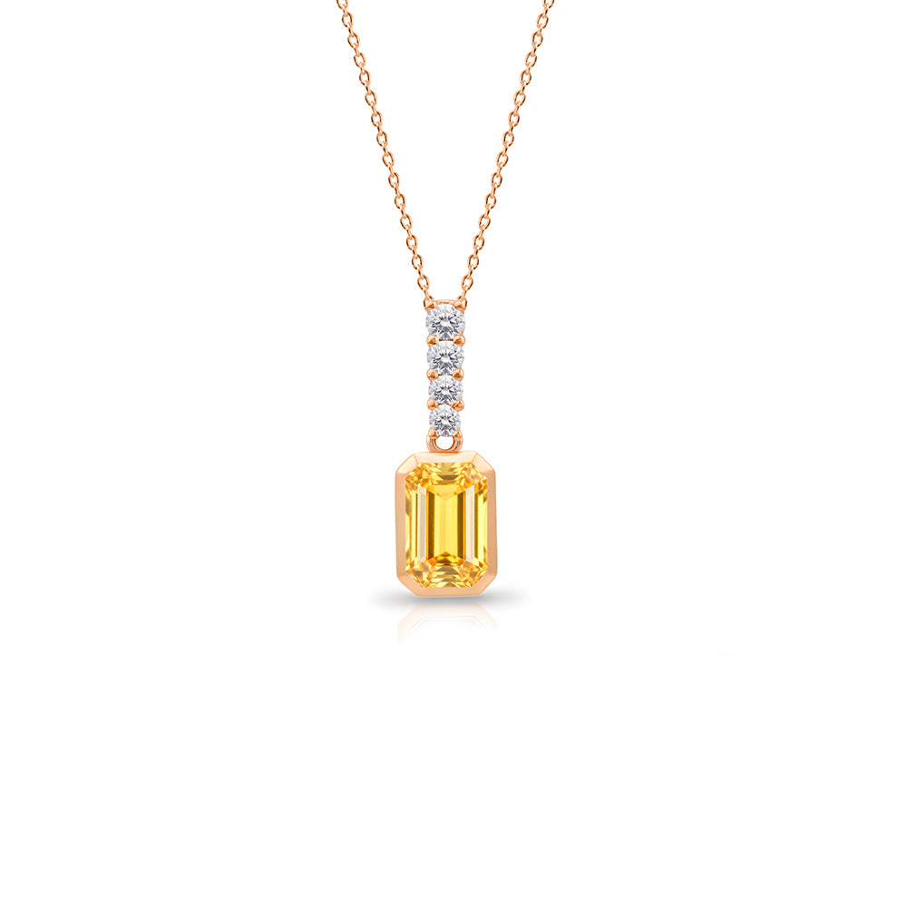 14K Gold Citrine Necklace, November Birthstone Necklace