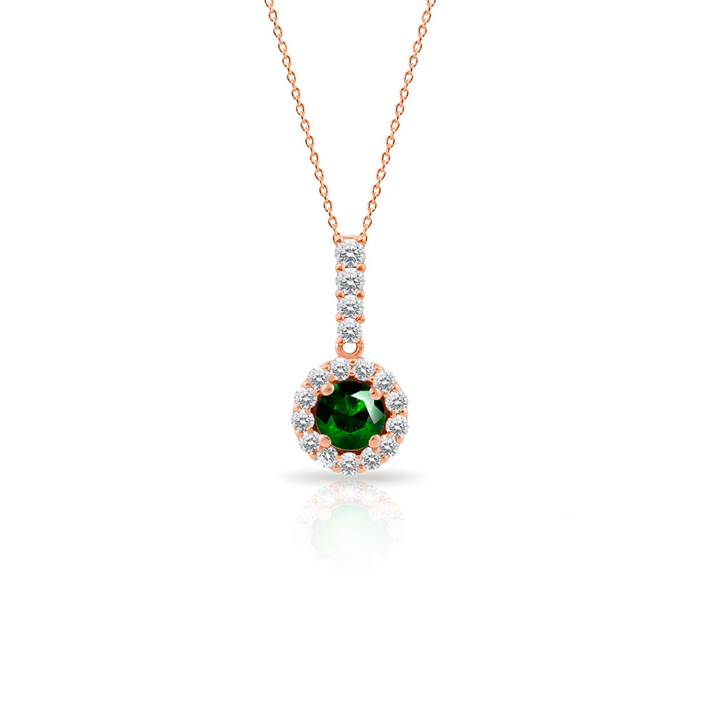 Vintage Inspired Green Emerald Necklace