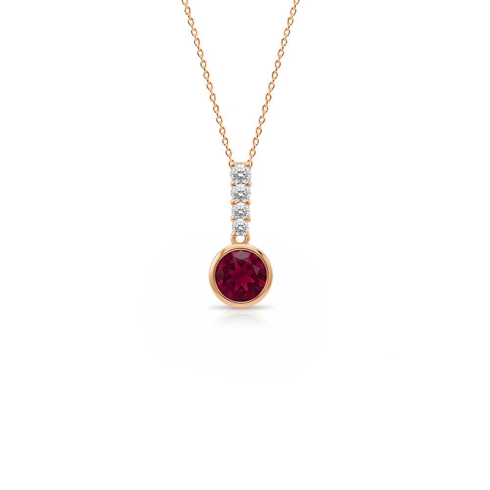 Natural Ruby Diamond Necklace / Gothic Necklace