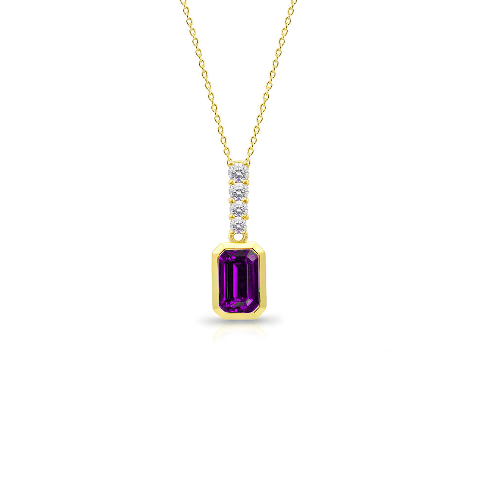 Natural Amethyst Pendant Necklace