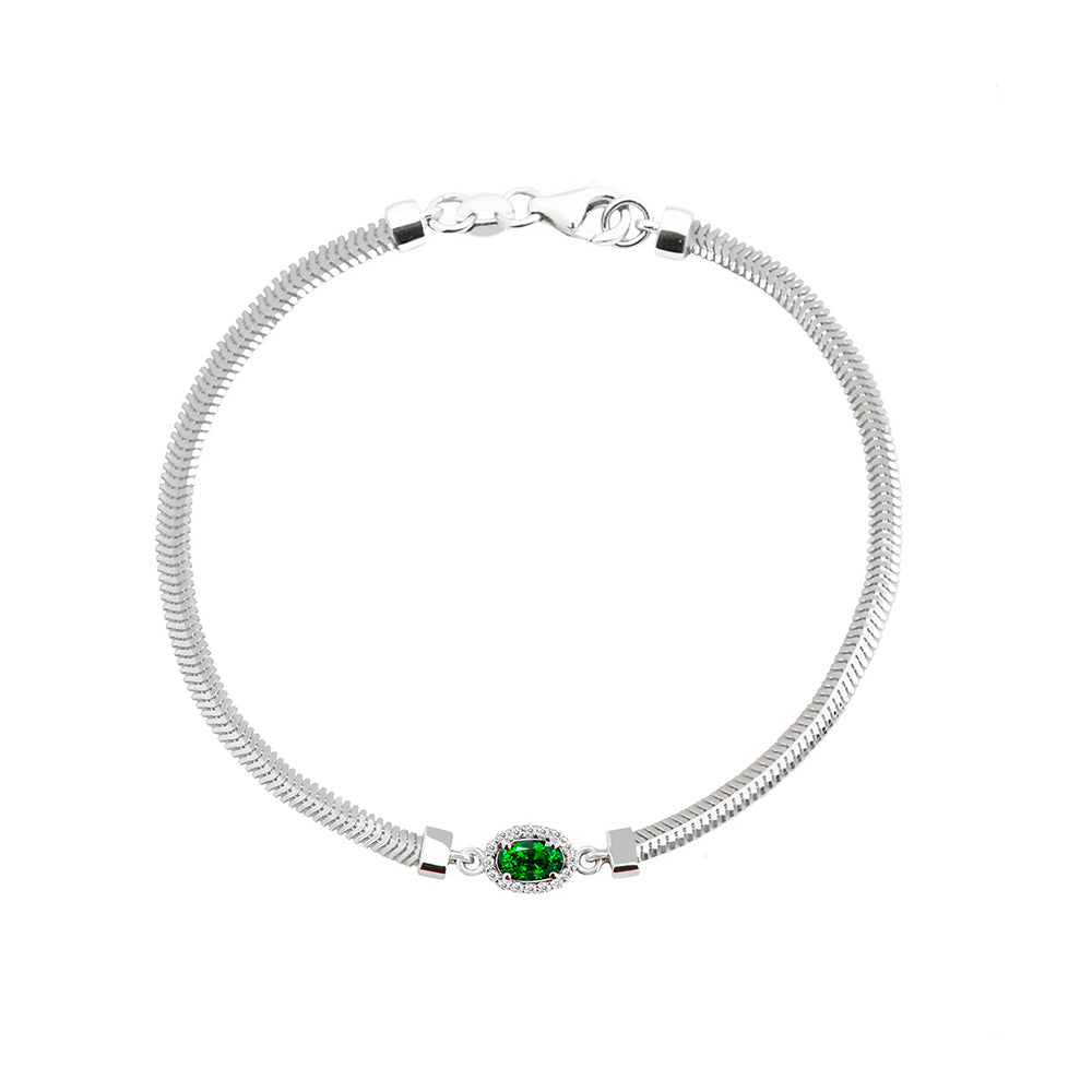 14K Gold Oval Oval Emerald Diamond Bracelet