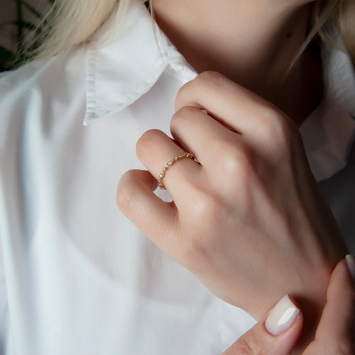 14K Gold Marquise Diamond Band