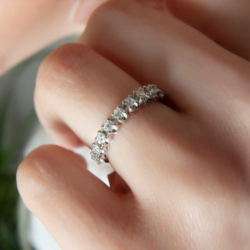 14K Gold Scalloped Diamond Band