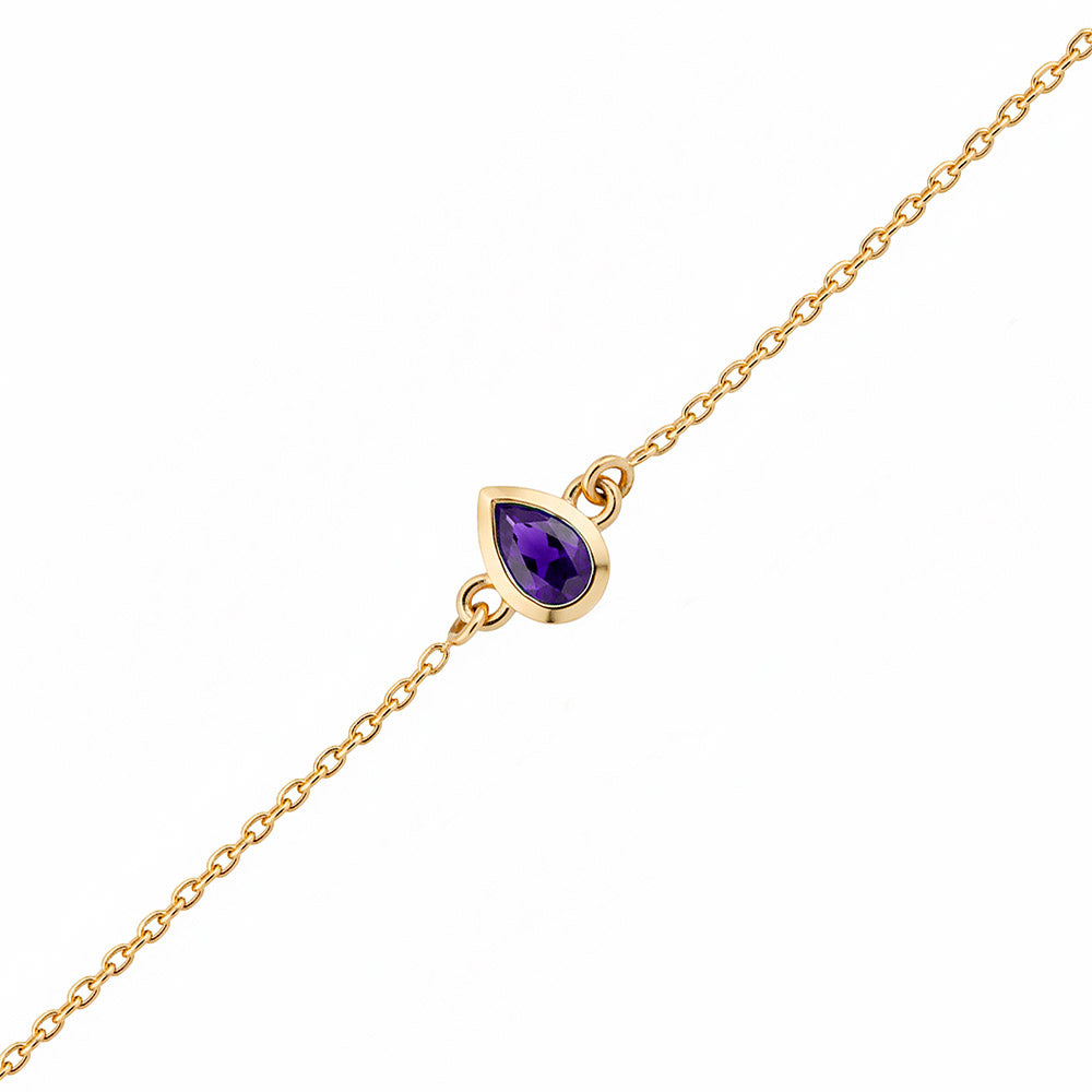 Minimal Gold Amethyst Bracelet