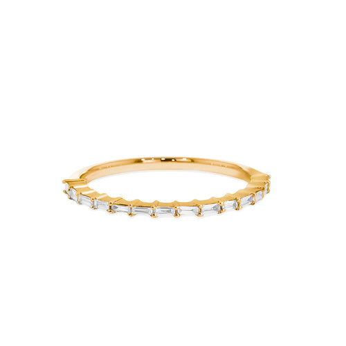 14K Gold Thin Baguette Diamond Band