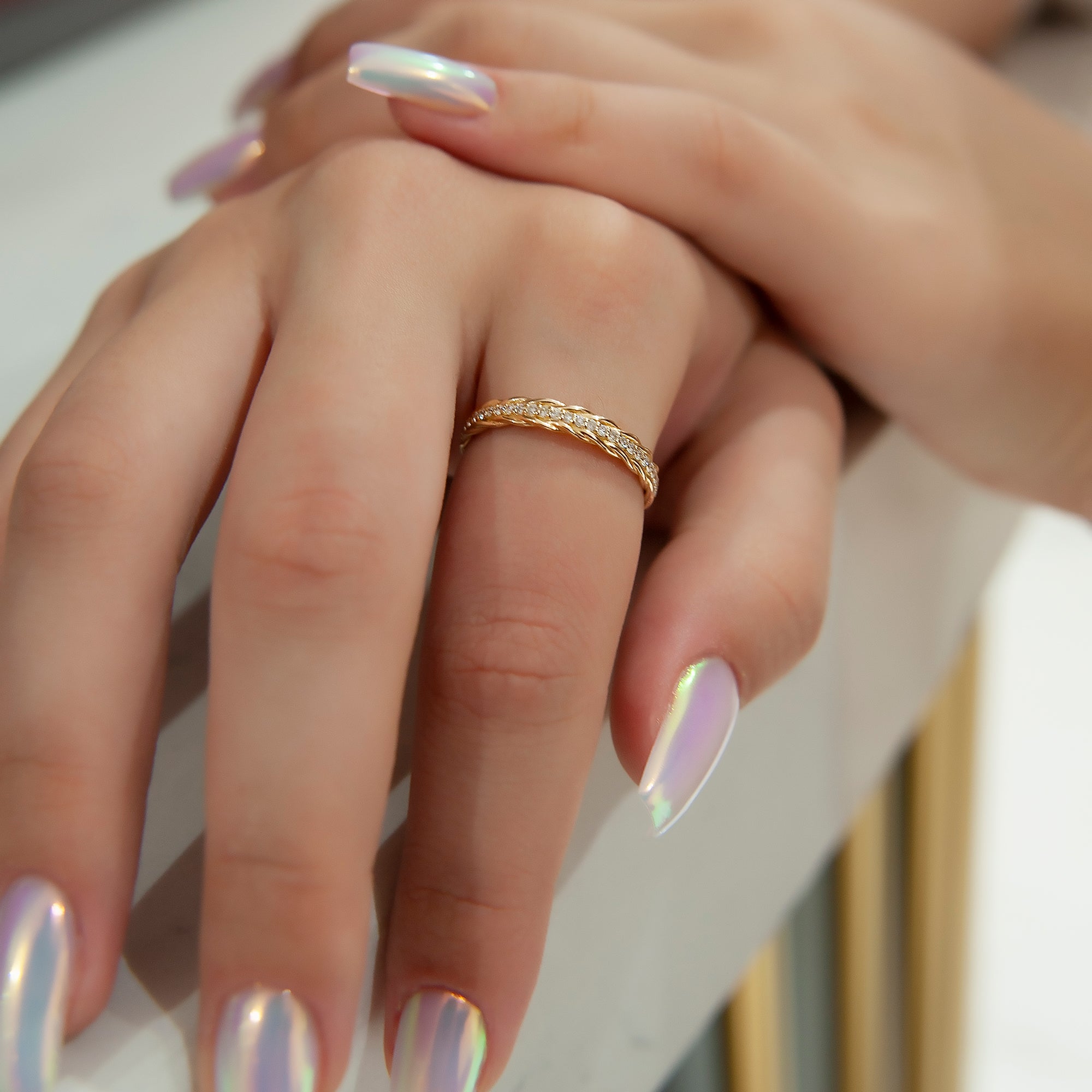 14K Solid Gold Diamond Eternity Ring