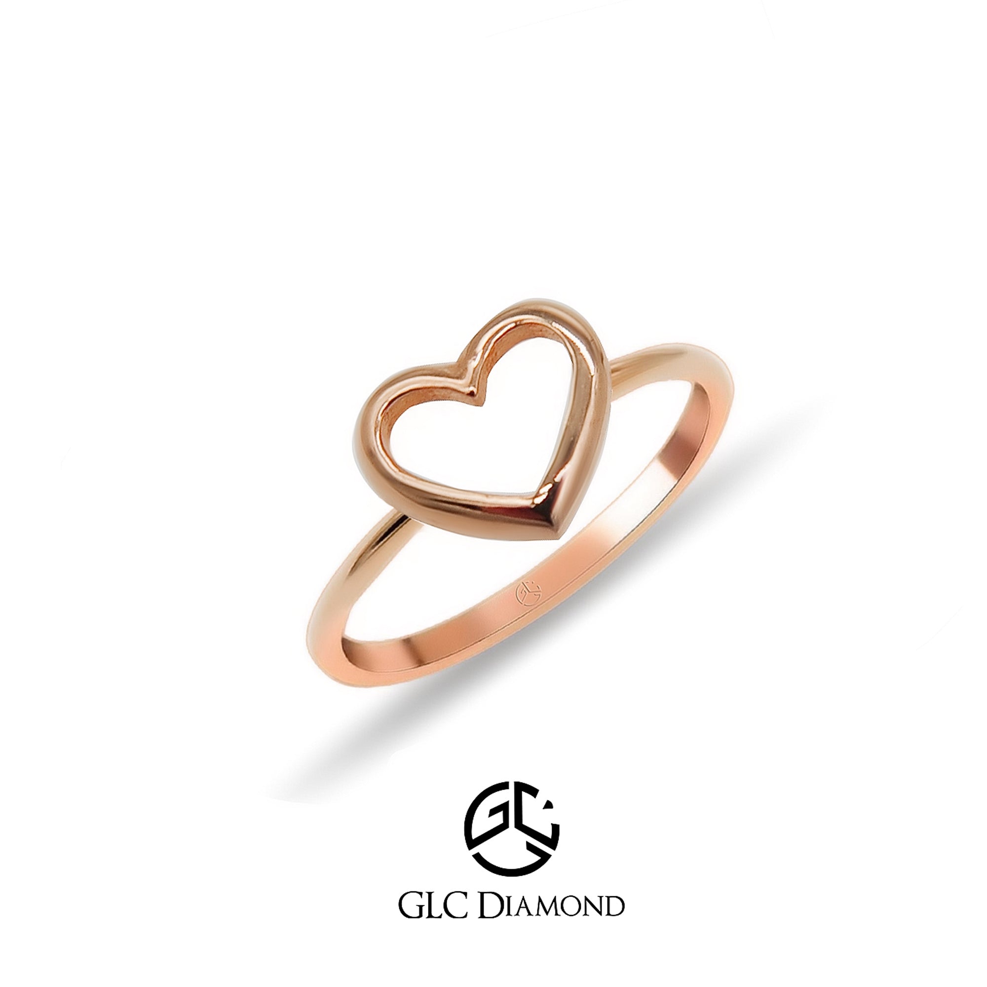 14K Solid Gold Open Heart Ring, Lover Ring, Gold Ring