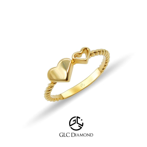 14K Solid Gold Heart Ring