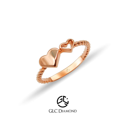 14K Solid Gold Heart Ring