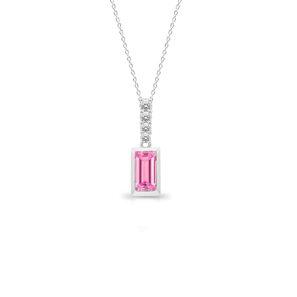 Romantic Pink Sapphire Necklace, 14K Gold Necklace