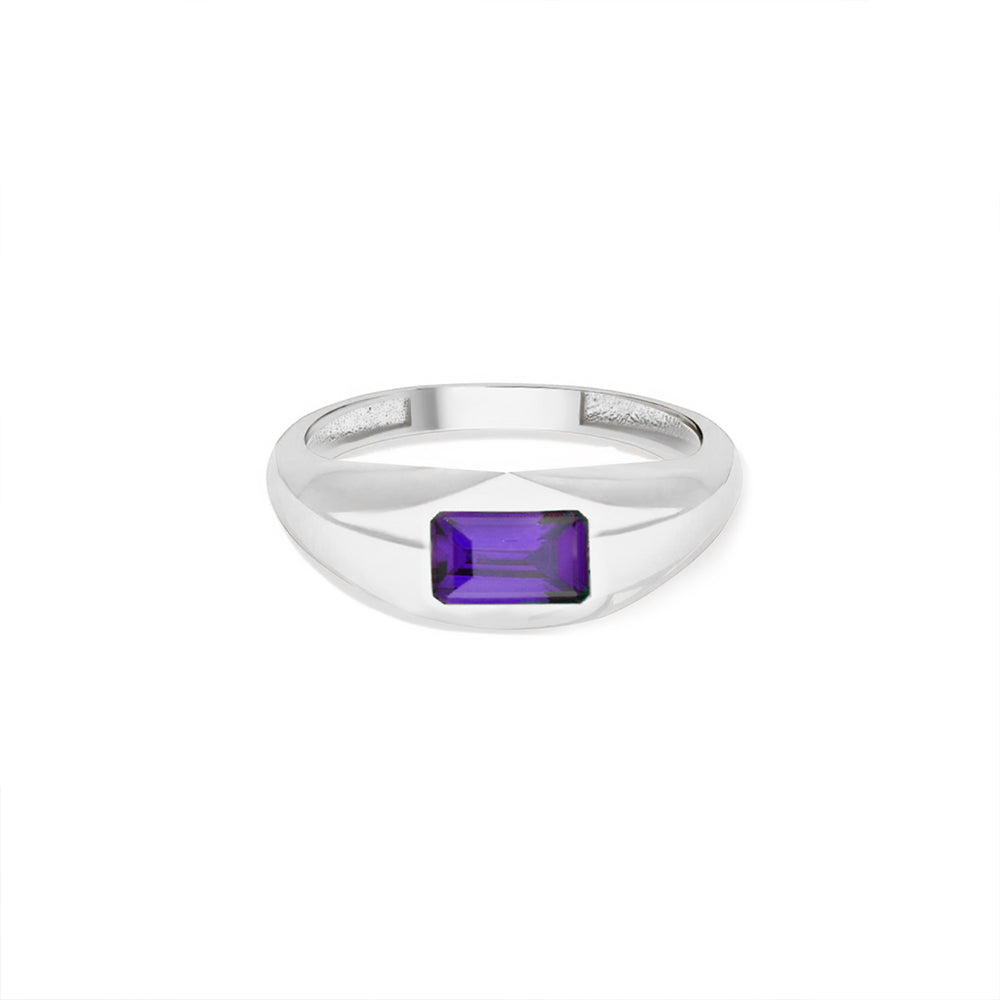 14K Gold Amethyst Statement Ring