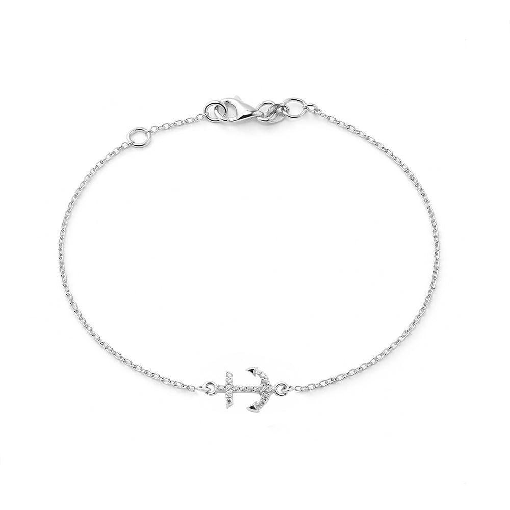 14K Gold Anchor Bracelet