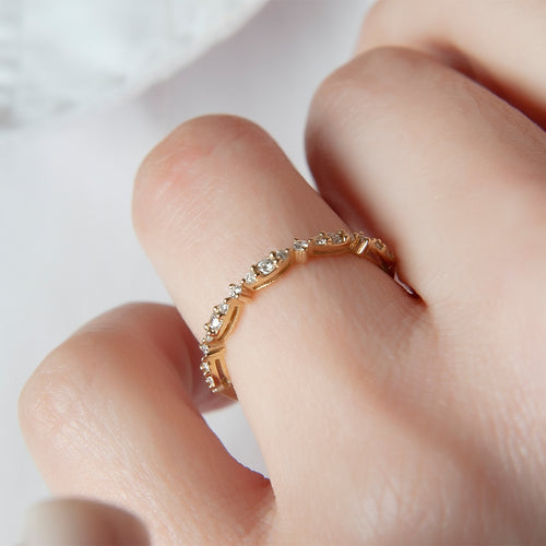 14K Gold Marquise Diamond Band