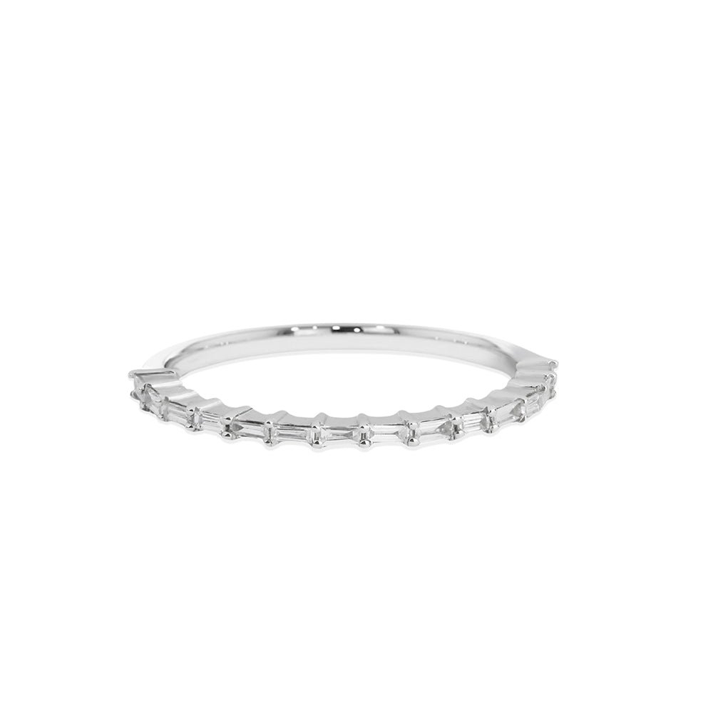 14K Gold Thin Baguette Diamond Band