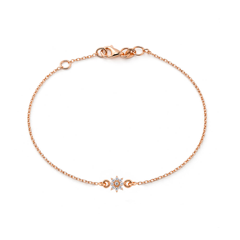 14K Gold Diamond Star Bracelet / Celestial Bracelet