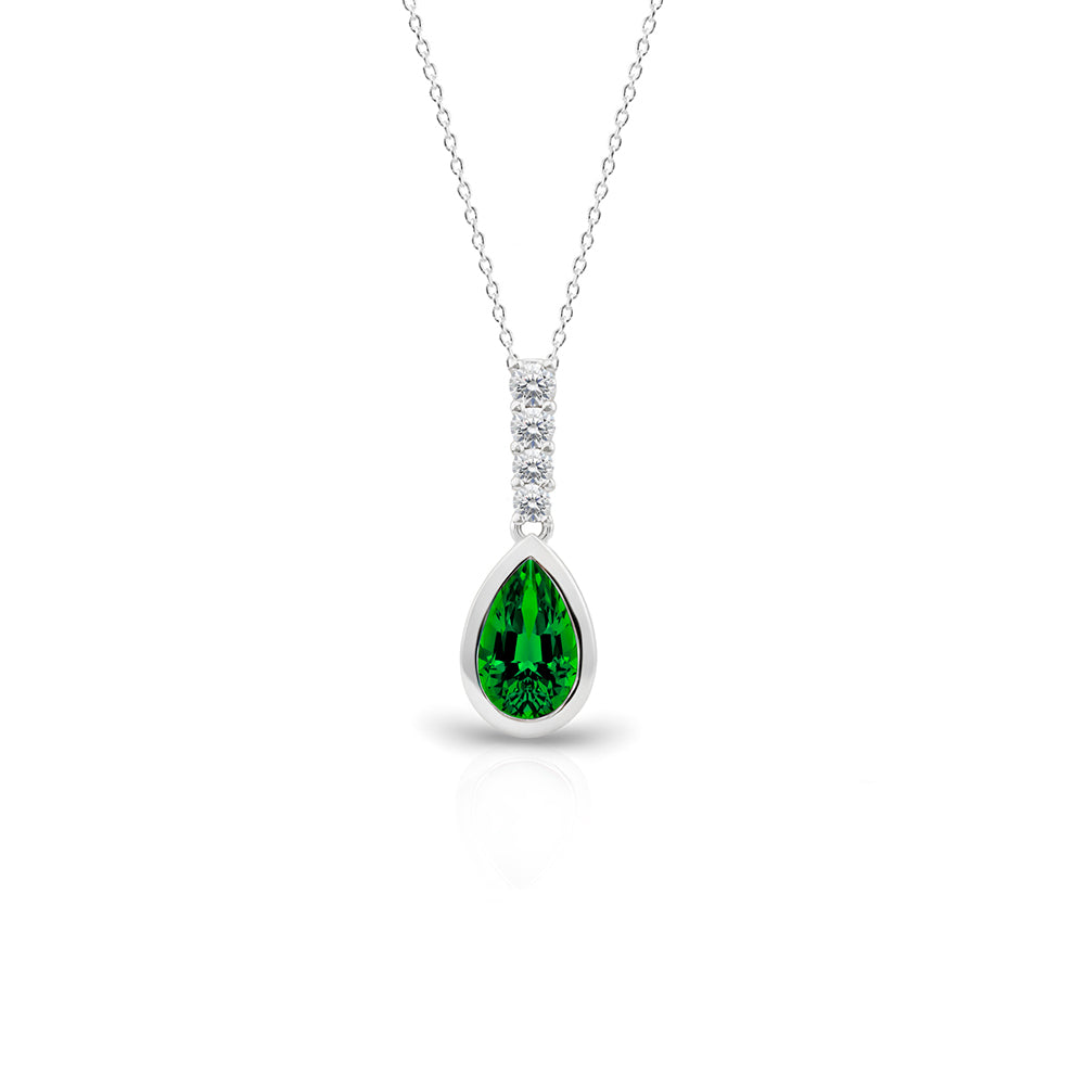 14K Gold Natural Emerald Pendant