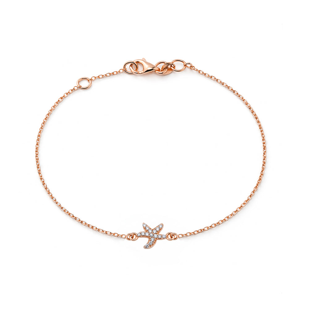 14K Gold Starfish Bracelet / Beach Jewelry