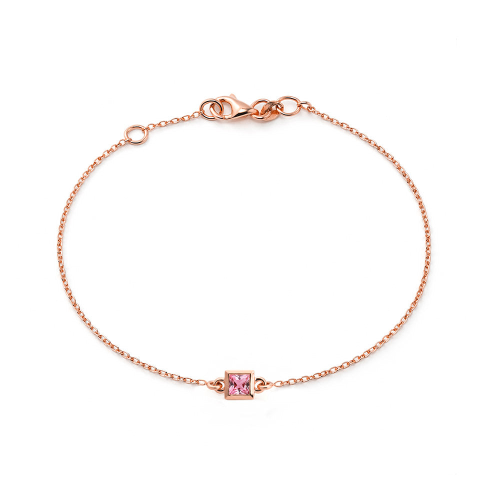 14K Gold Pink Sapphire Bracelet