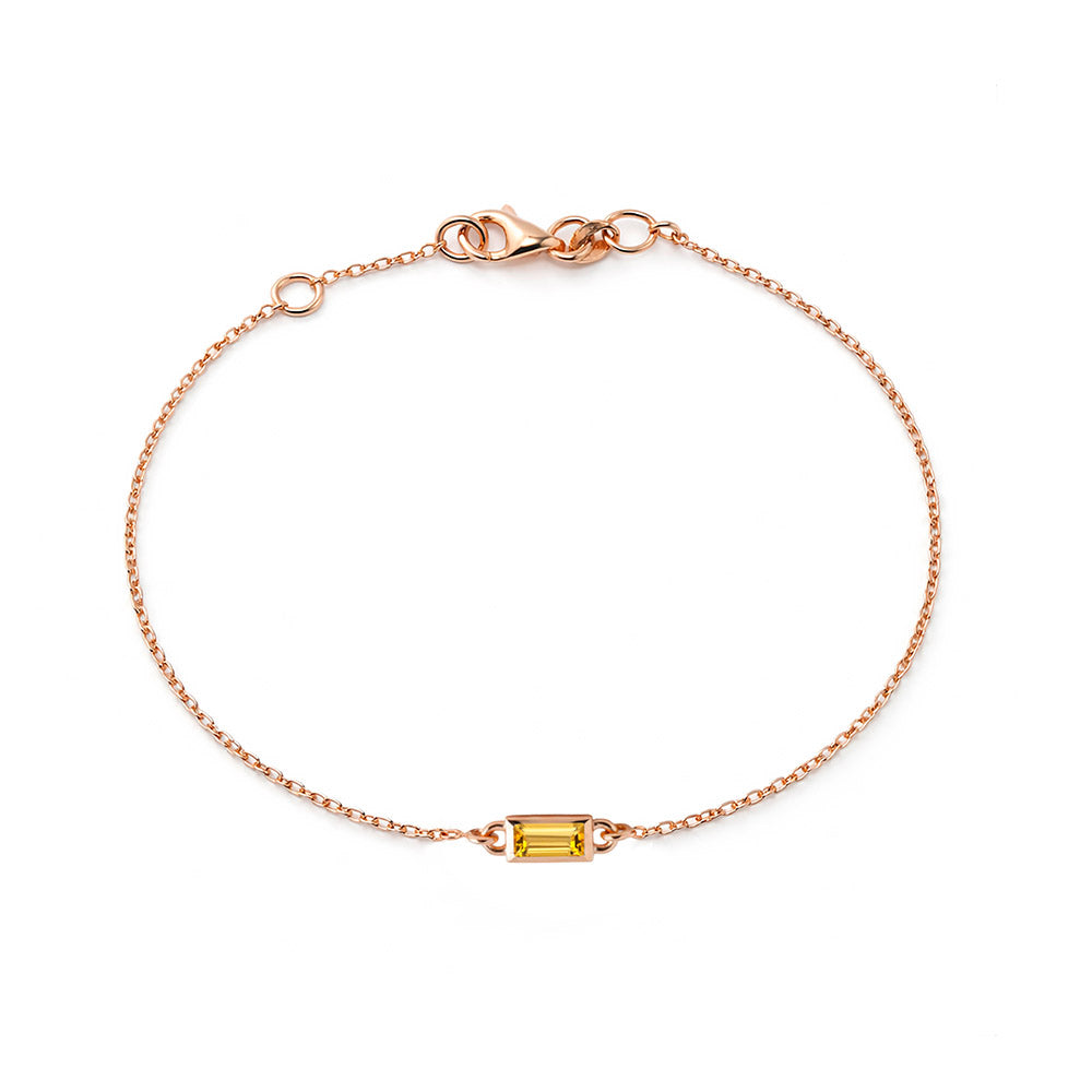 Baguette Cut Citrine Bracelet