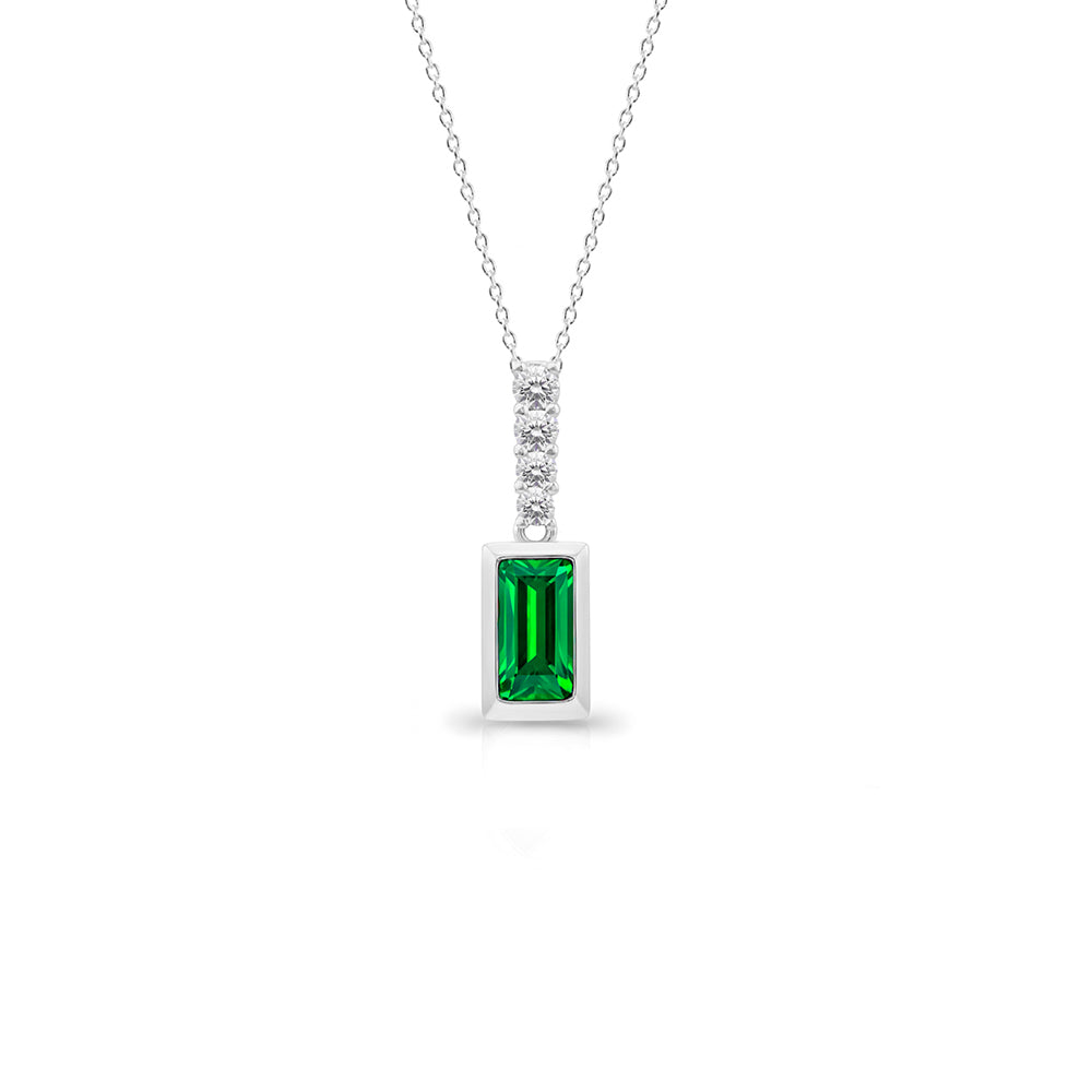 14K Gold Natural Emerald Necklace