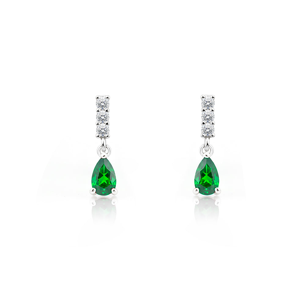 14K Gold Emerald Drop Earrings