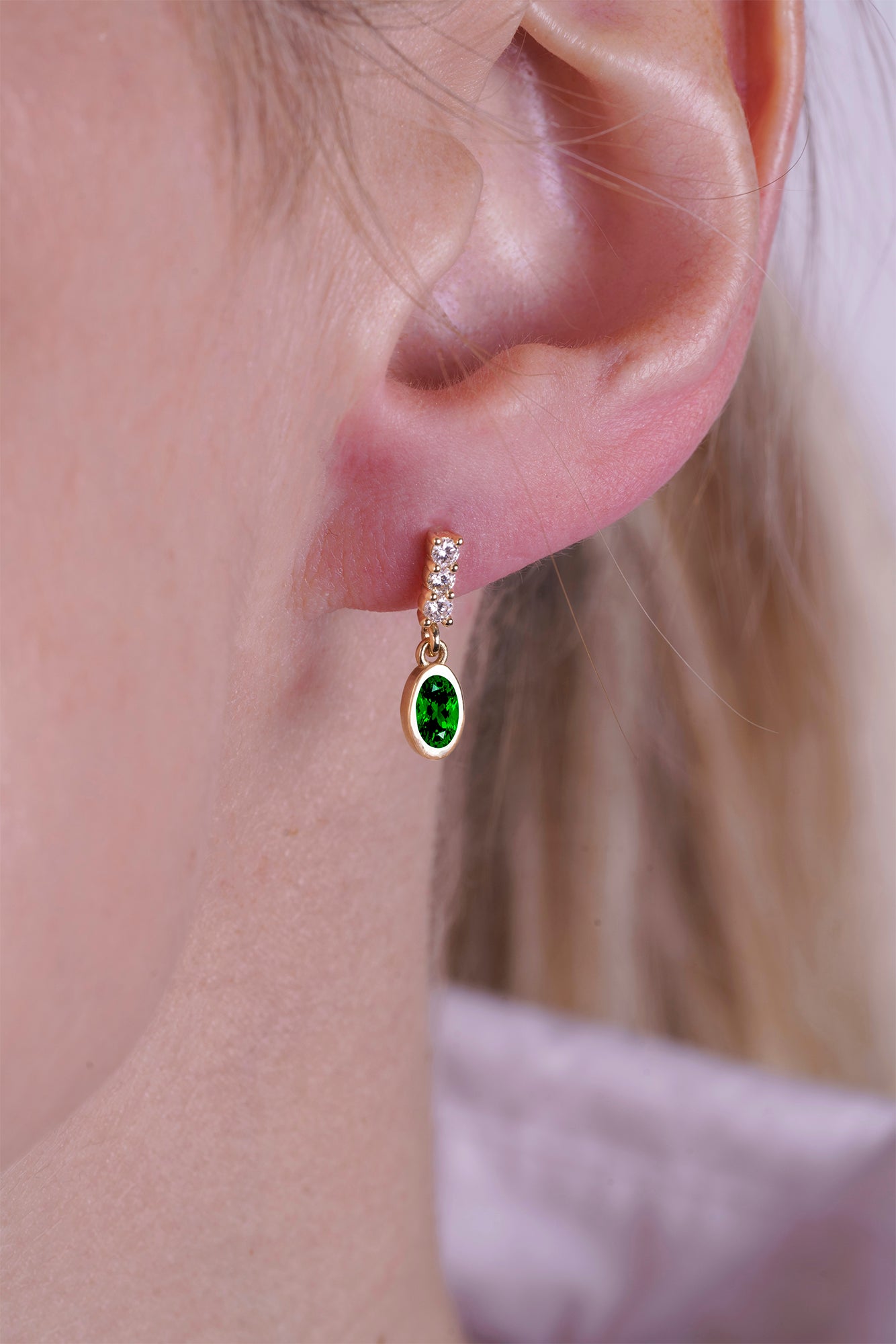 Oval Emerald Earrings