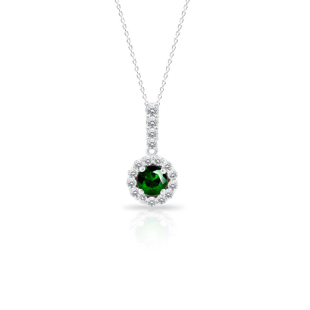 Vintage Inspired Green Emerald Necklace