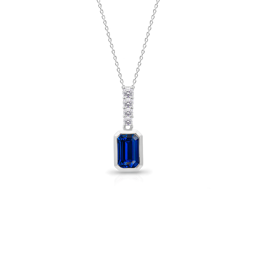14K Gold Natural Sapphire Necklace for Women