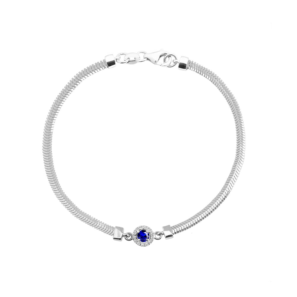 14K Gold Blue Sapphire Bracelet / September Birthstone Gift
